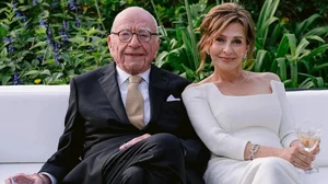 X : Rupert Murdoch with his wife Elena Zhukova.