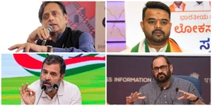 PTI : Lok Sabha Candidates 2024: (clockwise) Congress MP Shashi Tharoor, JD(S) MP Prajwal Revanna, Union Minister Rajeev Chandrasekhar, Congress MP Rahul Gandhi |