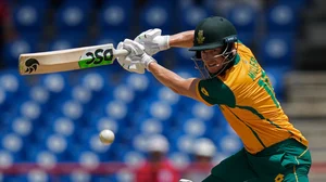 AP/Ramon Espinosa : David Miller bats during the South Africa vs England, ICC T20 World Cup 2024 Super Eights match in Gros Islet, Saint Lucia on June 21.