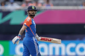 (AP/Adam Hunger) : Virat Kohli in action during one of the ICC T20 World Cup match. 