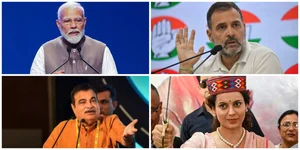 PTI : (clockwise) PM Narendra Modi, Rahul Gandhi, Kangana Ranaut, Nitin Gadkari |