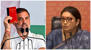 Rahul Gandhi (L), Smriti Iran