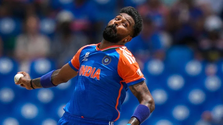 Hardik Pandya picked up three wickets in the India vs South Africa final at ICC T20 World Cup 2024, in Barbados on Saturday (June 29). - AP/Ramon Espinosa