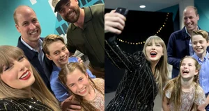 X : Taylor Swift in selfies with Travis Kelce, Prince William and his kids.