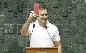 Rahul Gandhi was carrying a copy of the Indian Constitution during is oath in Lok Sabha on Tuesday