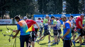 X | World Archery  : Indian archers at the Archery World Cup 2024 Stage 3 in Antalya, Turkiye. 