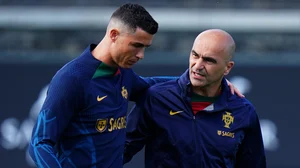 Cristiano Ronaldo with Portugal head coach, Roberto Martinez