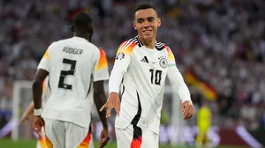 AP/Matthias Schrader : GER's Jamal Musiala in action against SCO at the Euro 2024.