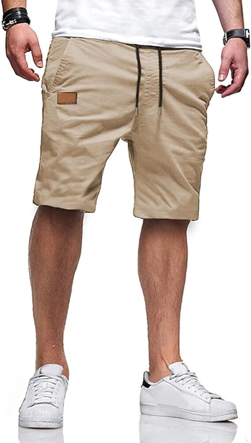 Beige shorts for men