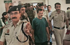 PTI  : Delhi CM and AAP supremo Arvind Kejriwal being produced in court on Wednesday