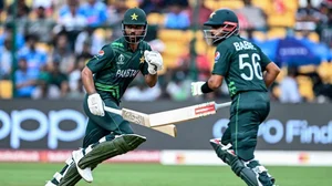Photo: X/ @T20WorldCup : Pakistan's Fakhar Zaman and Babar Azam running between the wickets during a match against the USA in the ICC T20 World Cup 2024 Group A fixture.