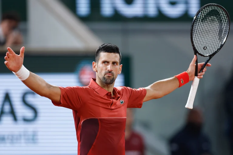 Novak Djokovic celebrates his French Open 2024, third-round victory against Lorenzo Musetti. - AP/Jean-Francois Badias