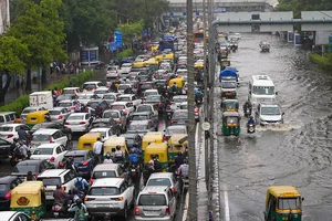 PTI : Traffic jam at ITO due to waterlogging after heavy rain on Friday, June 28