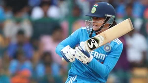 X/BCCIWomen : IND-W batter Smriti Mandhana in action.