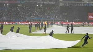 AP/Lynne Sladky : Rain hits the West Indies vs South Africa, ICC T20 World Cup 2024 match in Antigua on Monday, June 24.