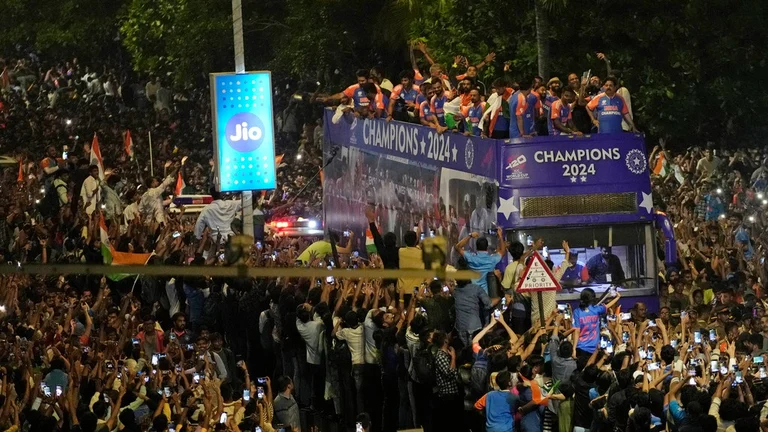 Team India victory parade at Marine Drive, Mumbai - AP/Rajanish Kakade