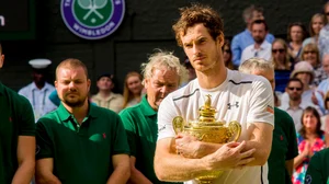 Andy Murray with the Wimbledon trophy in 2016.