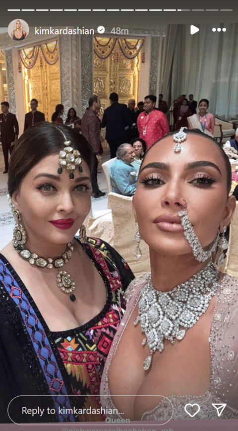 Kim Kardashian with Aishwarya Rai Bachchan