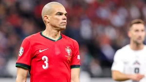 Pepe in action against Slovenia