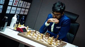 Photo: X/ @rpraggnachess : R Praggnanandhaa played out a draw against American Wesley So in the fifth round of the Superbet Classic tournament.