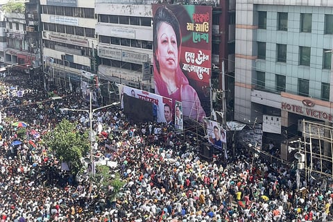 Bangladesh Nationalist Party (BNP) supporters gather for mass rally in Dhaka