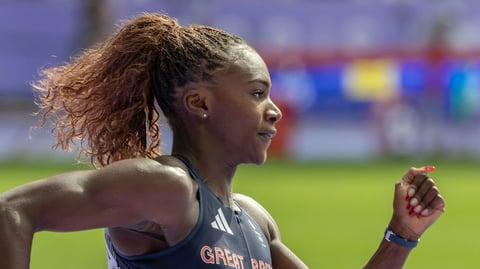 Dina asher-smith got her nails done for 2024 Paris Olympics.