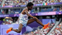 Photo: AP/Petr David Josek : India's Avinash Sable in action during the men's 3000m steeplechase round 1 at the Paris Olympics on Monday (August 5).  