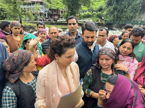 Kangana Ranaut visits flood hit areas