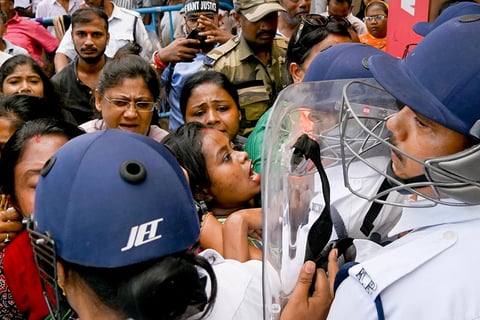 BJYM protest in Kolkata