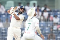 | Photo: AP/Mahesh Kumar A. : IND Vs BAN, 1st Test Day 2: India's Rishabh Pant plays a shot 