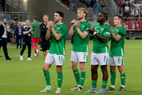 | Photo: AP/Yorgos Karahalis : Nations League Soccer: Ireland players applaud the fans at the end of match against Greece