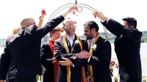 Michael Giangrasso and Balbir Krishan on their wedding day. 