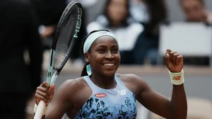 Coco Gauff celebrates win over Elise Mertens during their fourth round match at French Open 2022 on May 29.