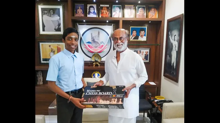 Praggnanandhaa meets Rajinikanth  - null