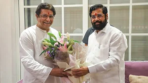 Eknath Shinde with Raj Thackeray 