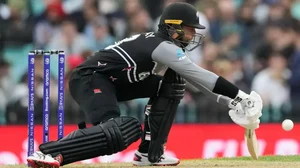 New Zealand's Devon Conway bats against Australia in ICC T20 World Cup 2022 in Sydney.