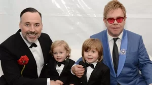 Elton John with his Family