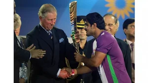 Prince Charles with wrestler Sushil Kumar