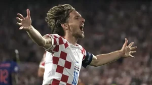 Modric celebrates after scoring Croatia's goal against the Netherlands on Wednesday.