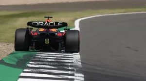 Verstappen in action during the first free practice of British GP on Friday.