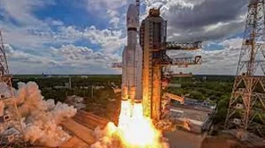 Chandrayaan-3 journeying subsequent to its launch from the Satish Dhawan Space Centre in Srihariko