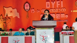 Stage by Stage: Laya Maria Jaison addressing a state conference in 2022