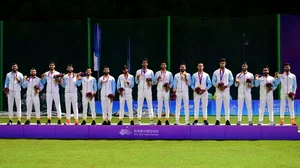 Indian Men's Cricket team after winning Gold medal in Asian Games 2023 at Hangzhou