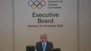 IOC president Thomas Bach in Mumbai on October 12, 2023.