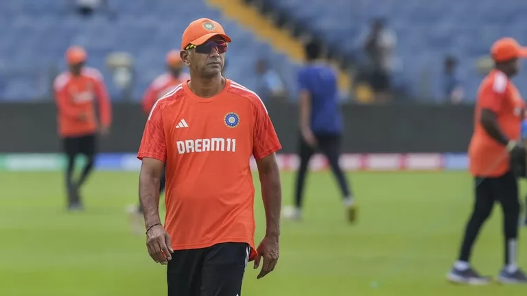 Coach Rahul Dravid ahead of the India vs Bangladesh game in Pune. - null