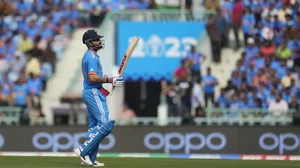 Virat Kohli walks back to the pavillion during the England match in Lucknow