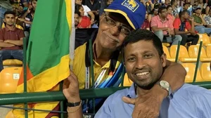 Uncle Percy seen here with former Sri Lankan cricketer Russel Arnold
