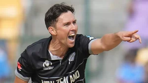 Trent Boult in action during the New Zealand vs Sri Lanka game in the 2023 ODI World Cup.