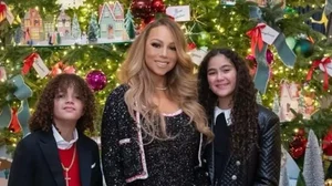 Mariah Carey with her children at The White House