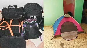 Forced Exit: The Aljazzar family packed medicines, water, food and important documents in the backpacks. A child’s play tent was also packed that would serve as a shelter for children